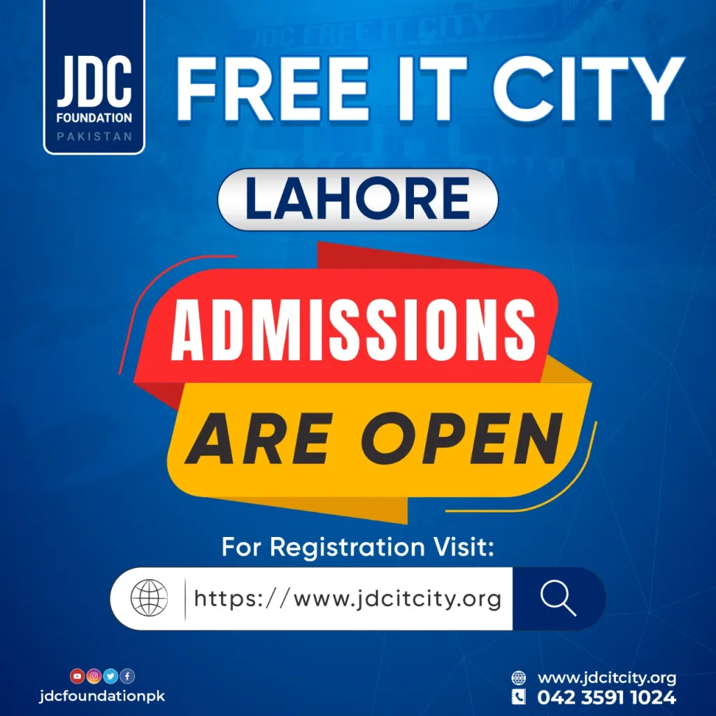 JDC Lahore Free IT City Registration Form 2024 Download PDF